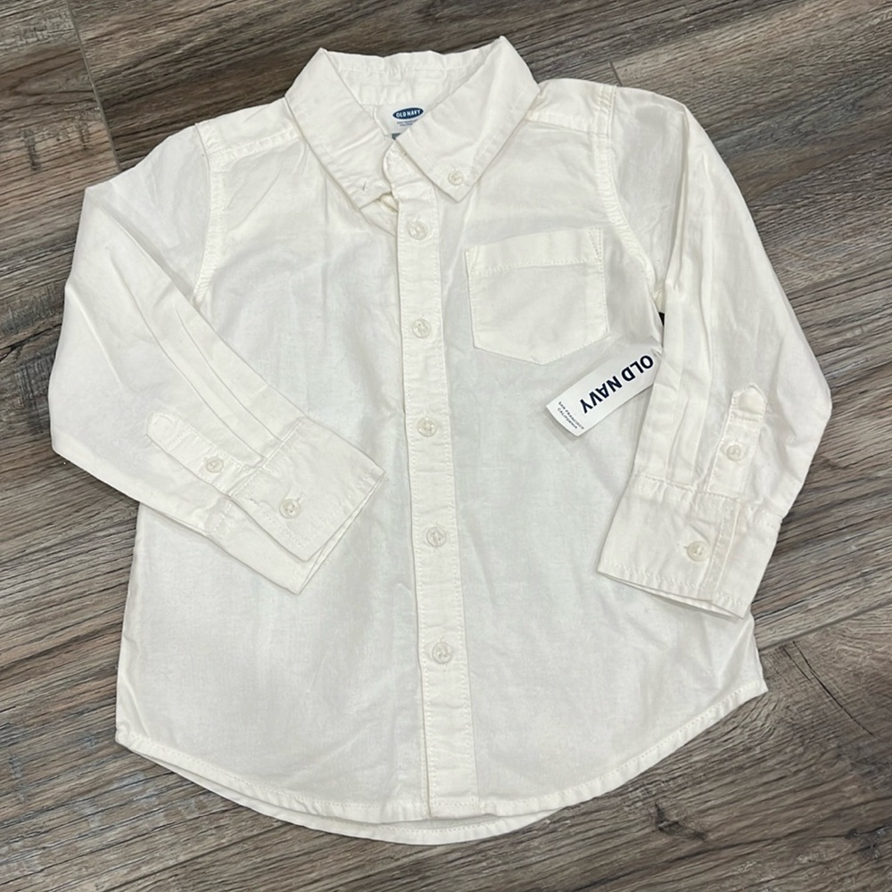 NWT Toddler Boys White Button Down Shirt